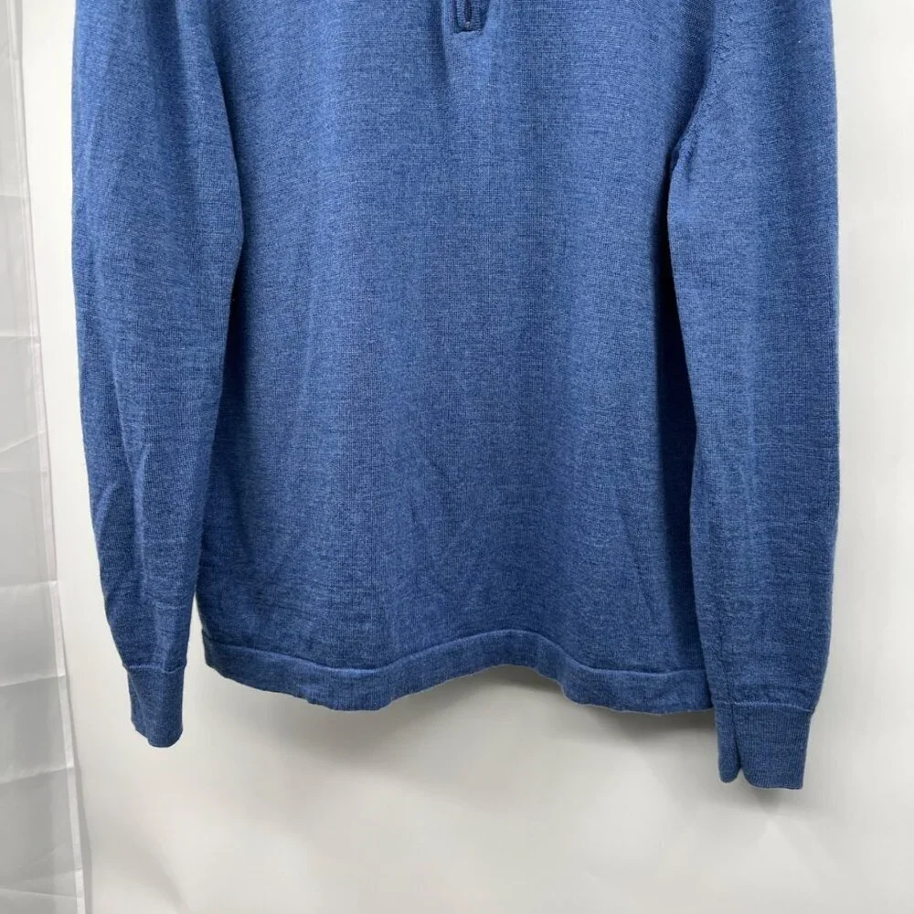 Jos. A. Bank Men's Quarter Zip Sweater Lightweight Blue Size XXL